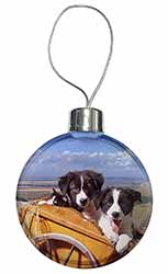 Border Collie Puppies Christmas Bauble