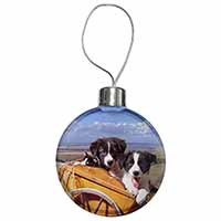 Border Collie Puppies Christmas Bauble