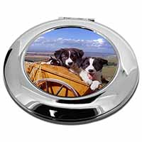 Border Collie Puppies Make-Up Round Compact Mirror