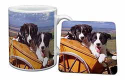 Border Collie Puppies Mug and Coaster Set
