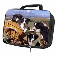 Border Collie Black Insulated School Lunch Box/Picnic Bag