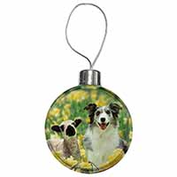 Border Collie Dog and Lamb Christmas Bauble