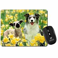 Border Collie Dog and Lamb Computer Mouse Mat