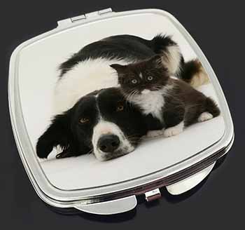 Border Collie and Kitten Make-Up Compact Mirror