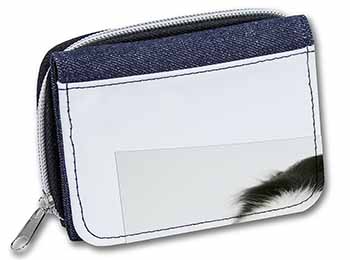 Border Collie and Kitten Unisex Denim Purse Wallet