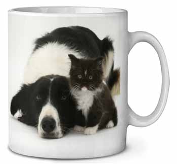 Border Collie and Kitten Ceramic 10oz Coffee Mug/Tea Cup