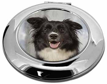 Border Collie Dog Make-Up Round Compact Mirror