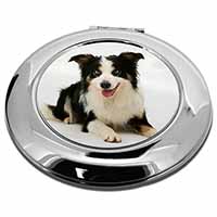 Tri-Colour Border Collie Dog Make-Up Round Compact Mirror