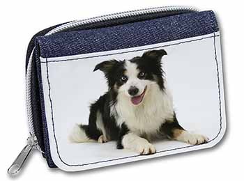 Tri-Colour Border Collie Dog Unisex Denim Purse Wallet
