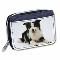 Tri-Colour Border Collie Dog Unisex Denim Purse Wallet