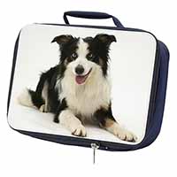 Tri-Colour Border Collie Dog Navy Insulated School Lunch Box/Picnic Bag