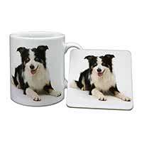 Tri-Colour Border Collie Dog Mug and Coaster Set