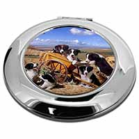 Border Collie in Wheelbarrow Make-Up Round Compact Mirror