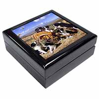 Border Collie in Wheelbarrow Keepsake/Jewellery Box