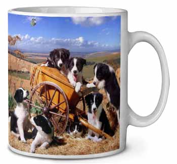 Border Collie in Wheelbarrow Ceramic 10oz Coffee Mug/Tea Cup