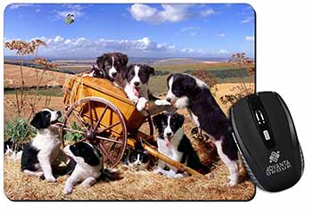 Border Collie in Wheelbarrow Computer Mouse Mat