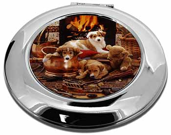 Border Collie Make-Up Round Compact Mirror