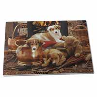 Large Glass Cutting Chopping Board Border Collie