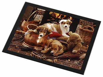 Border Collie Black Rim High Quality Glass Placemat