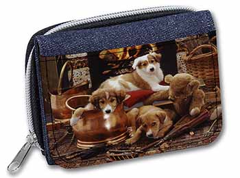 Border Collie Unisex Denim Purse Wallet