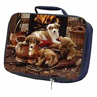 Border Collie Navy Insulated School Lunch Box/Picnic Bag