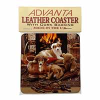 Border Collie Single Leather Photo Coaster