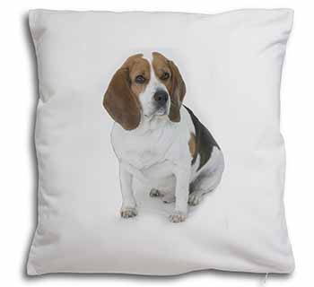 Beagle Dog Soft White Velvet Feel Scatter Cushion
