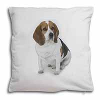 Beagle Dog Soft White Velvet Feel Scatter Cushion