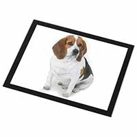 Beagle Dog Black Rim High Quality Glass Placemat
