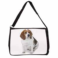 Beagle Dog Large Black Laptop Shoulder Bag School/College