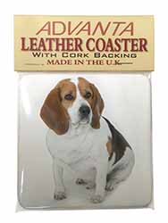 Beagle Dog Single Leather Photo Coaster