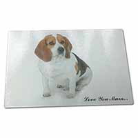 Large Glass Cutting Chopping Board Beagle Dog 