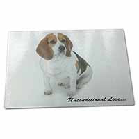 Large Glass Cutting Chopping Board Beagle Dog 