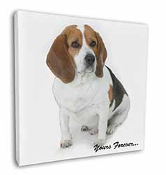 Beagle Dog "Yours Forever..." Square Canvas 12"x12" Wall Art Picture Print