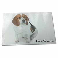 Large Glass Cutting Chopping Board Beagle Dog "Yours Forever..."