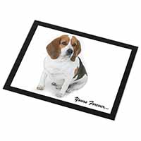 Beagle Dog "Yours Forever..." Black Rim High Quality Glass Placemat