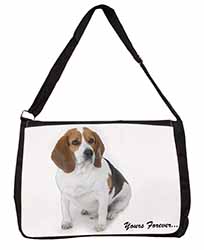 Beagle Dog "Yours Forever..." Large Black Laptop Shoulder Bag School/College