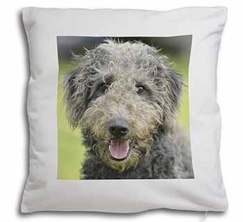 Bedlington Terrier Dog Soft White Velvet Feel Scatter Cushion