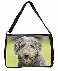 Bedlington Terrier Dog Large Black Laptop Shoulder Bag School/College