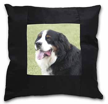 Bernese Mountain Dog Black Satin Feel Scatter Cushion