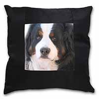 Bernese Mountain Dog Black Satin Feel Scatter Cushion