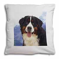 Bernese Mountain Dog Soft White Velvet Feel Scatter Cushion