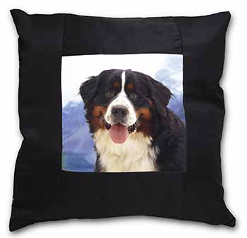 Bernese Mountain Dog Black Satin Feel Scatter Cushion