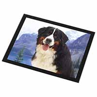 Bernese Mountain Dog Black Rim High Quality Glass Placemat