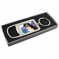 Bernese Mountain Dog Chrome Metal Bottle Opener Keyring in Box