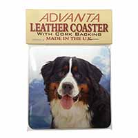 Bernese Mountain Dog Single Leather Photo Coaster