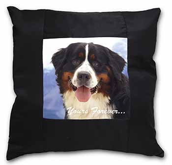 Bernese Mountain Dog Black Satin Feel Scatter Cushion