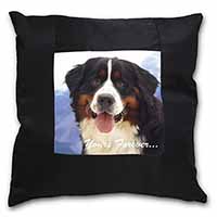 Bernese Mountain Dog Black Satin Feel Scatter Cushion