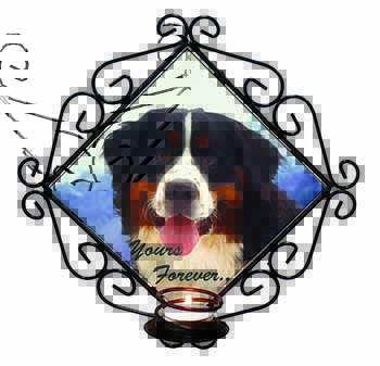 Bernese Mountain Dog Wrought Iron Wall Art Candle Holder