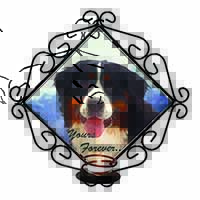 Bernese Mountain Dog Wrought Iron Wall Art Candle Holder
